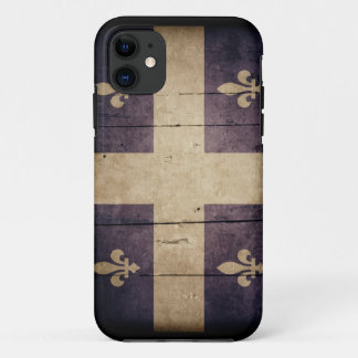 Rugged Wood Quebec Flag iPhone 11 Case