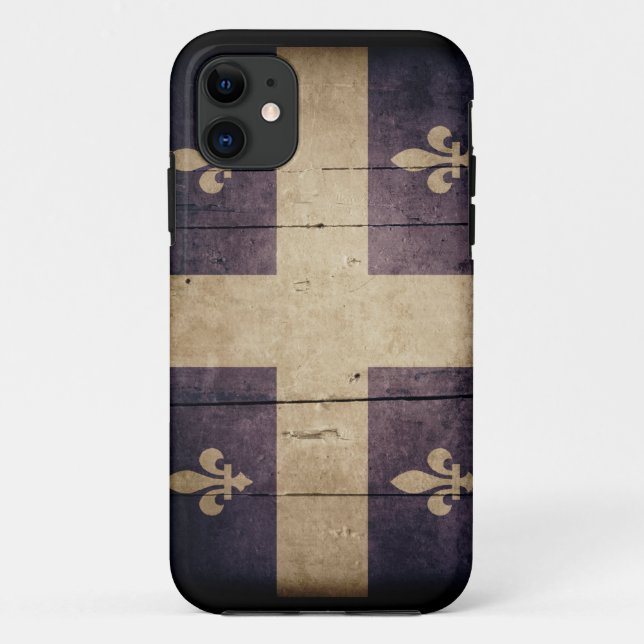 Rugged Wood Quebec Flag Case-Mate iPhone Case (Back)