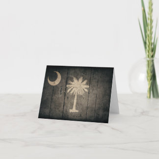 Rugged Wood South Carolina Flag Card
