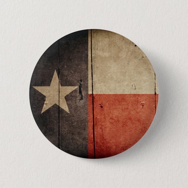 Rugged Wood Texas Flag Button (Front)