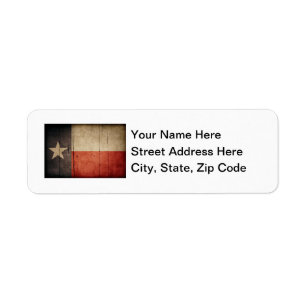 Rugged Wood Texas Flag Label