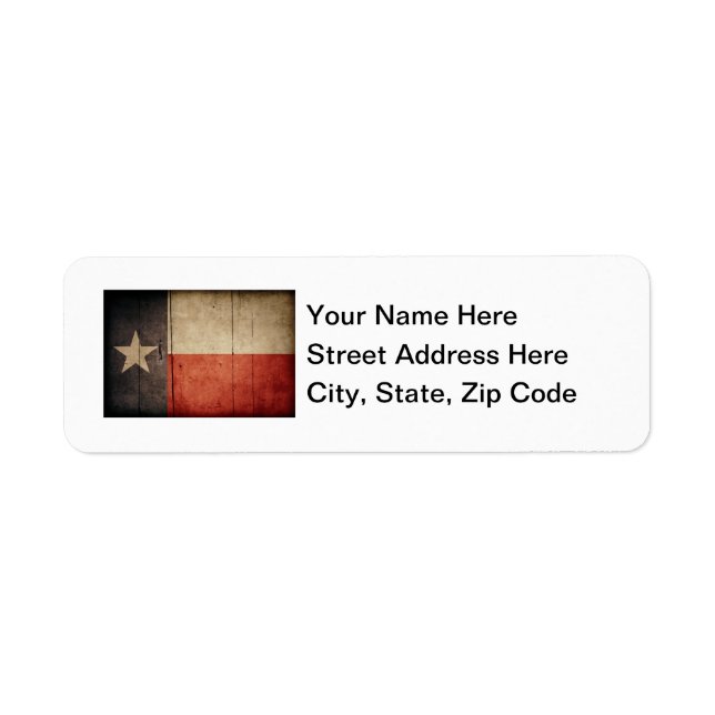 Rugged Wood Texas Flag Label (Front)