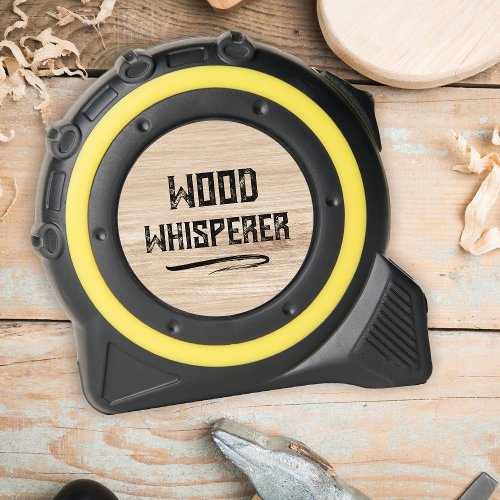 Rugged Wood Whisperer Faux Wood Design Tape Measure
