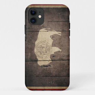 Rugged Wood Wyoming Flag iPhone 11 Case