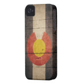 Rugged Wooden Colorado Flag Case-Mate iPhone Case (Back Left)