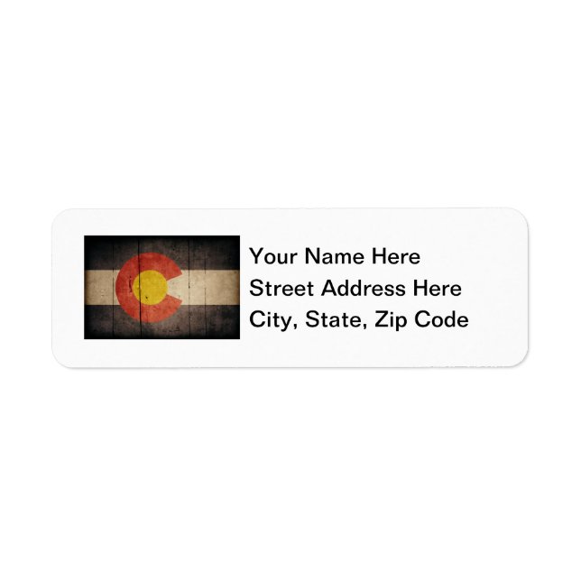 Rugged Wooden Colorado Flag Label (Front)