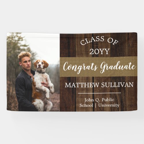 Rugged Woodsy Photo Graduation Congrats Graduate   Banner