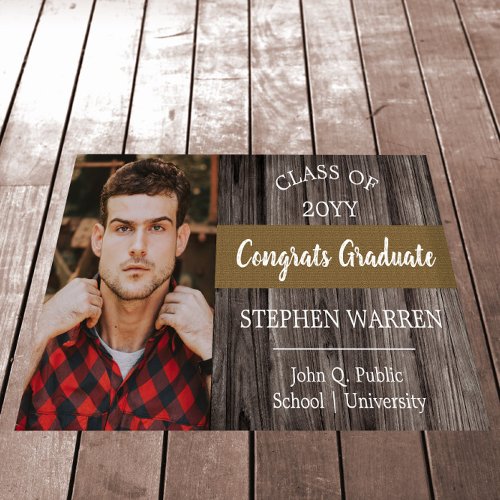 Rugged Woodsy Photo Graduation Congrats Graduate  Floor Decals