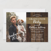 Rugged Woodsy Photo Graduation Party Invitation (Front)