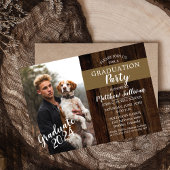 Rugged Woodsy Photo Graduation Party Invitation