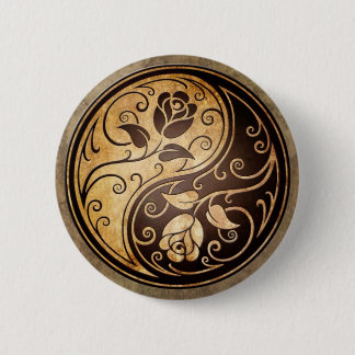 Rugged Yin Yang Roses Button