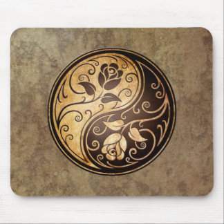 Rugged Yin Yang Roses Mouse Pad