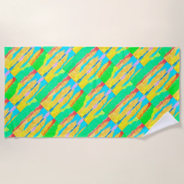 Rugs and Rags abstract pure art supreme            Beach Towel (Front)