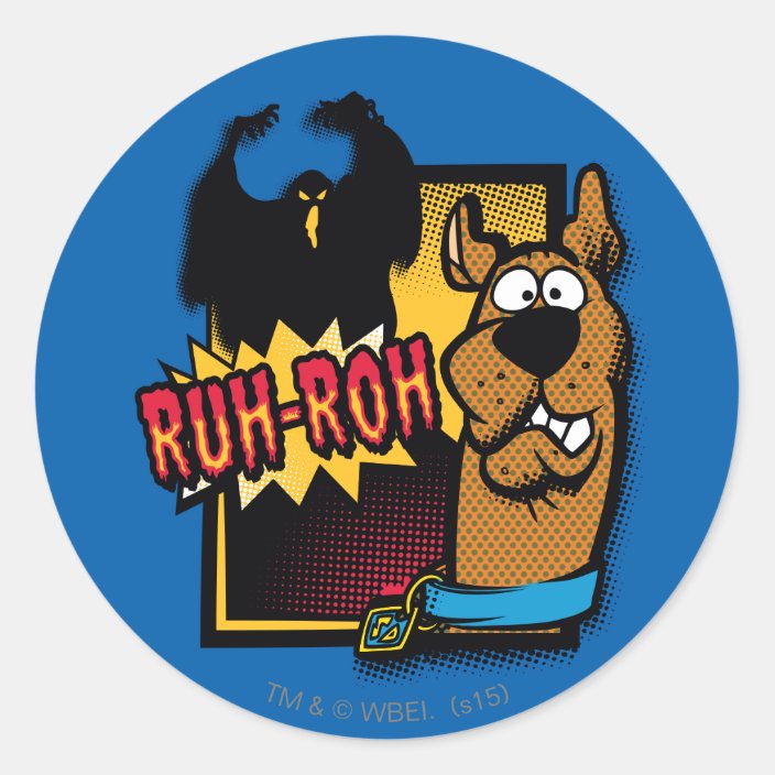 Ruh Roh Scooby Doo And A Ghost Classic Round Sticker Zazzle Com