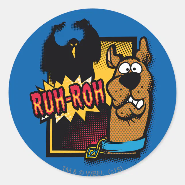 Ruh-Roh Scooby-Doo and a Ghost Classic Round Sticker | Zazzle