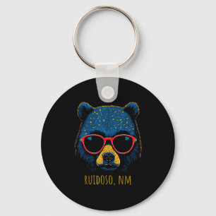 Ruidoso New Mexico Bear Wearing Sungles Design  Keychain