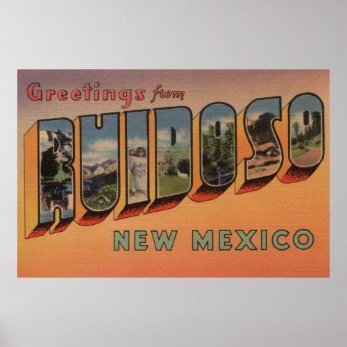 Ruidoso New Mexico _ Large Letter Scenes Poster