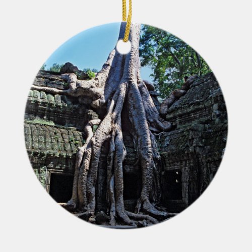 Ruin of Ta Prohm _ Angkor Wat Cambodia Asia Ceramic Ornament