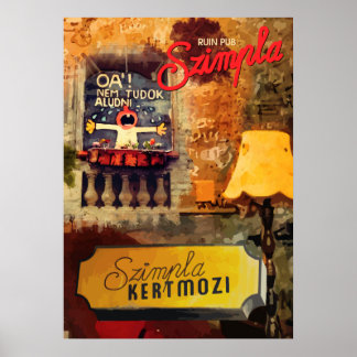 Ruin Pub in Budapest Can't sleep & Szimpla sign