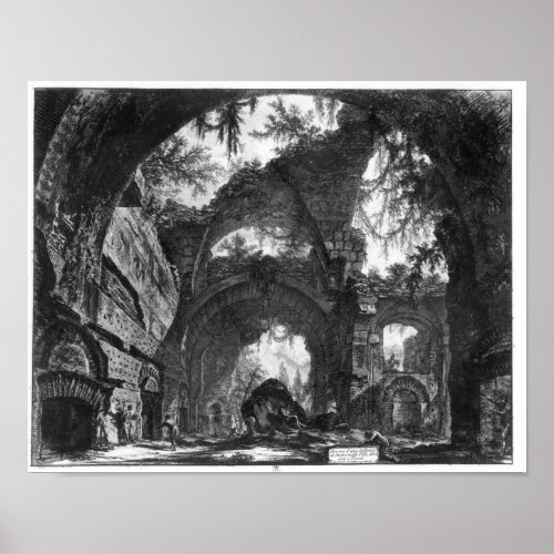 Ruined Gallery of the Villa Adriana at Tivoli Poster