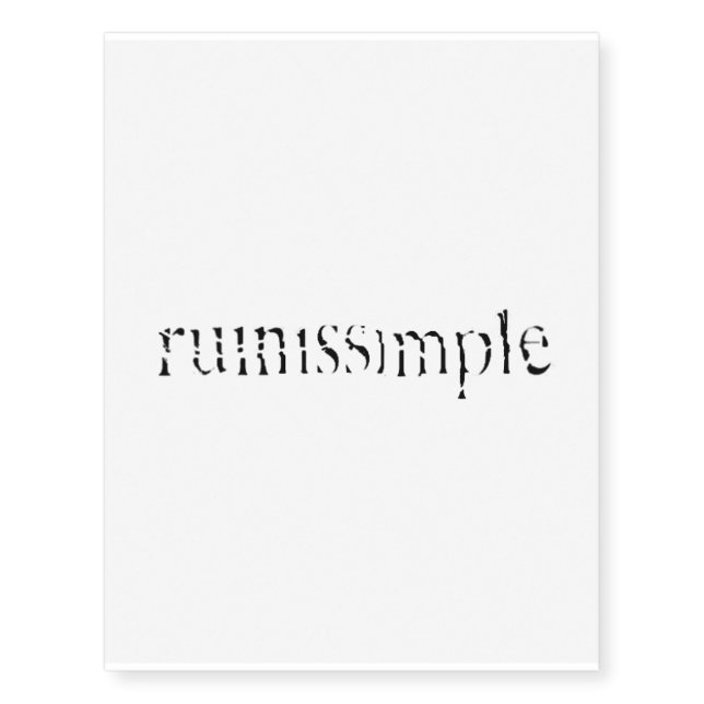 Ruinissimple Temporary Tattoo (Front)