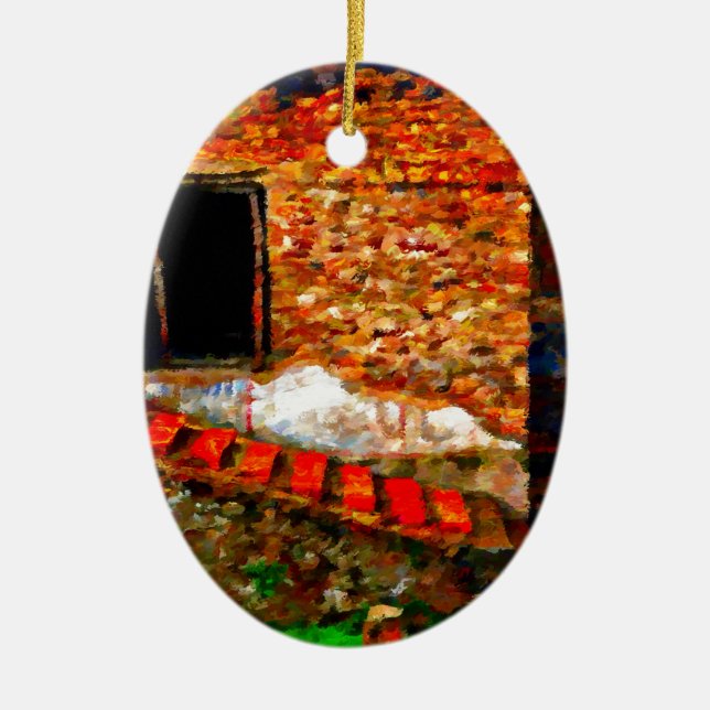 Ruins at Pompeii Italy Ceramic Ornament (Front)