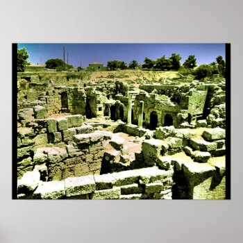 Ruins Corinth Greece Poster by niceartpaintings at Zazzle