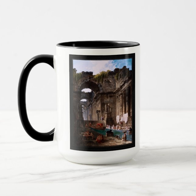 Ruins Of A Roman Bath With Washerwomen Mug (Left)