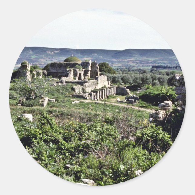 Ruins Of Ancient Greek City Of Miletus - Milet Classic Round Sticker (Front)