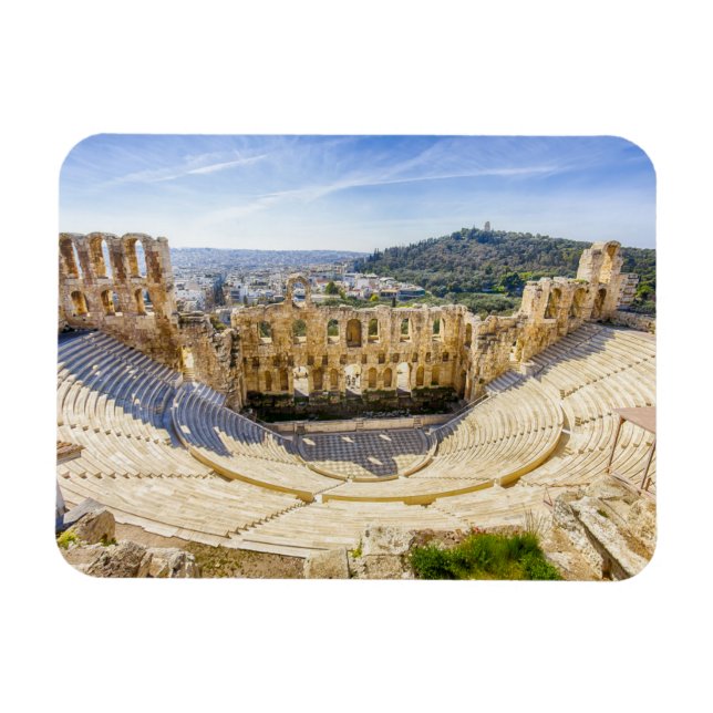 ruins of ancient theater of Herodion Atticus Magnet (Horizontal)