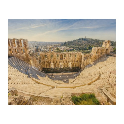 ruins of ancient theater of Herodion Atticus Wood Wall Art