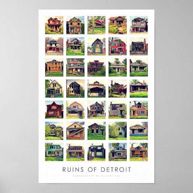 Ruins of Detroit Poster - Abandoned Homes (Front)