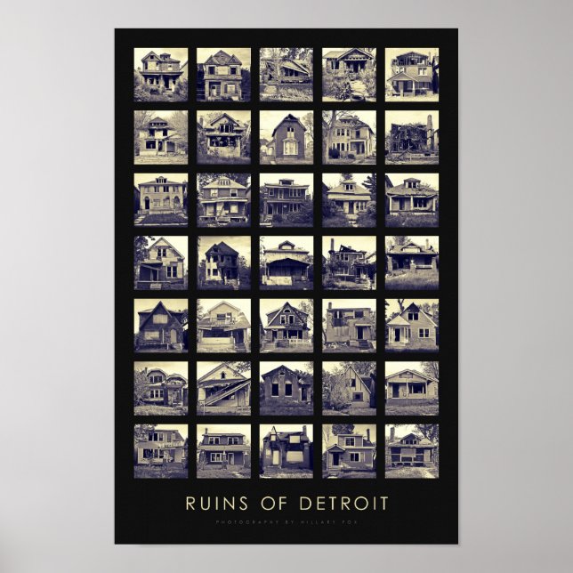 Ruins of Detroit Poster - Abandoned Homes (Front)