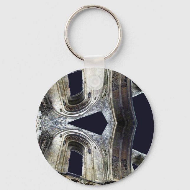 Ruins of Glastonbury Abbey: www.AriesArtist.com Keychain (Front)