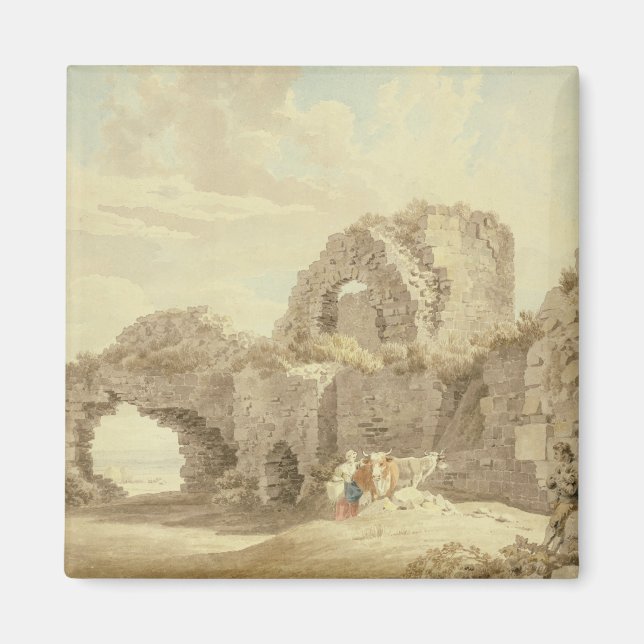 Ruins of Pevensey Castle (w/c on paper) Magnet (Front)