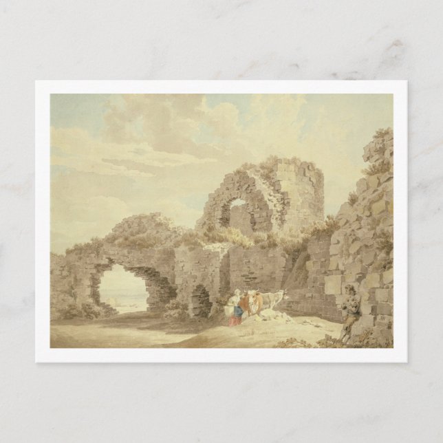 Ruins of Pevensey Castle (w/c on paper) Postcard (Front)