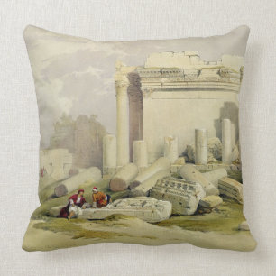 Ruins of the Eastern Portico of the Temple of Baal Throw Pillow