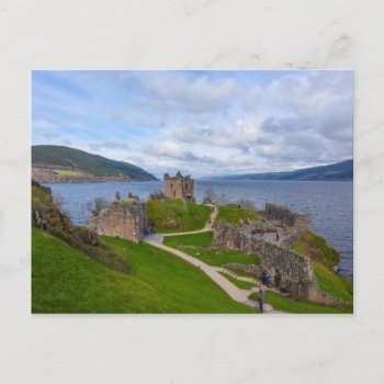 Ruins Of Urquhart Castle Along Loch Ness  Scotland Postcard by bbourdages at Zazzle