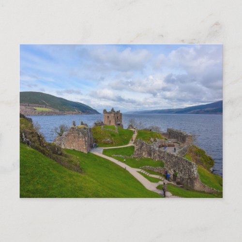 Ruins of Urquhart Castle along Loch Ness Scotland Postcard