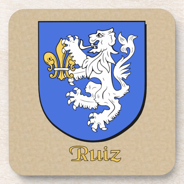 Ruiz Family Shield Beverage Coaster (Front)