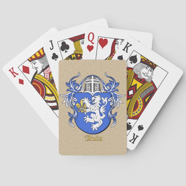 Ruiz Heraldic Shield with Mantling Poker Cards (Back)