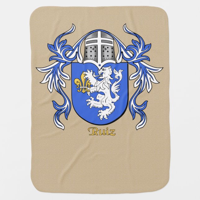 Ruiz Historical Heraldic Shield and Mantling Swaddle Blanket (Front)