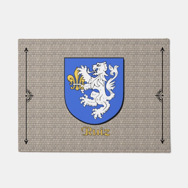 Ruiz Historical Shield on Cobblestone Doormat (Front)