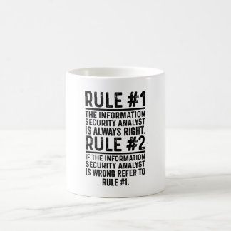 Rule 1 The Information Security Analyst Is Funny Coffee Mug