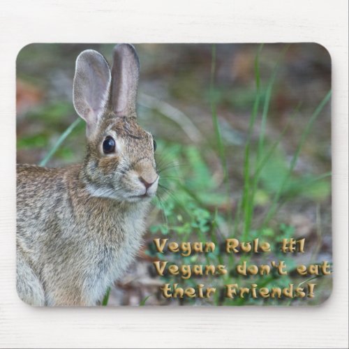 Rule 1 Vegans dont eat their friends Gifts Mouse Pad