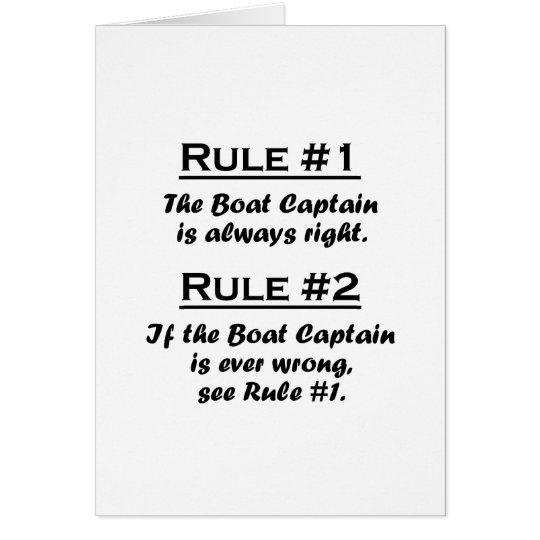 Rule Boat Captain Card