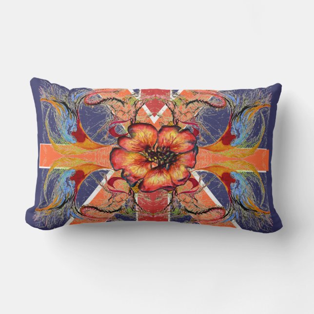 Rule Britannia  Elegant Union Jack Fantasy Lumbar Pillow (Front)