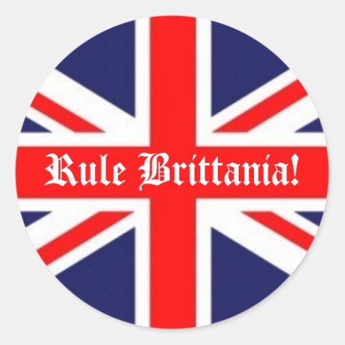 Rule Brittania_British Flag Classic Round Sticker