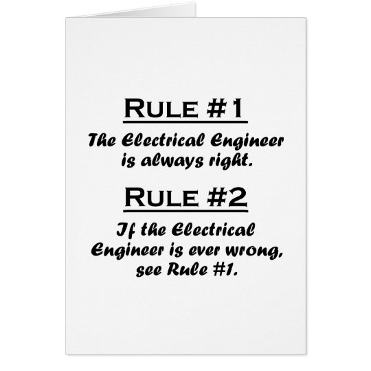 Rule Electrical Engineer Card