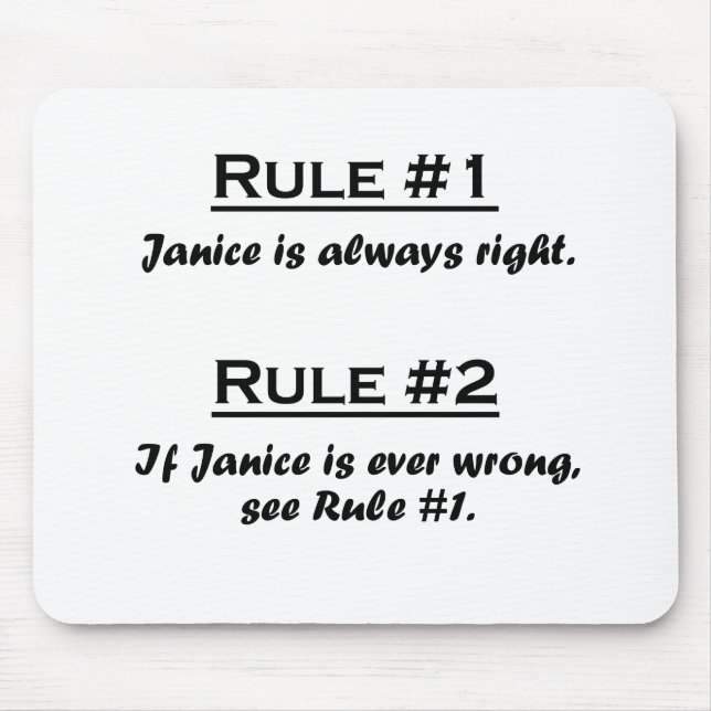 Rule Janice Mouse Pad (Front)